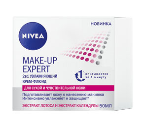 купить NIVEA MAKE-UP EXPERT 2в1 увлажняющий крем-флюид для сухой и чувствительной кожи 50 мл - заказ и доставка в Москве и Санкт-Петербурге