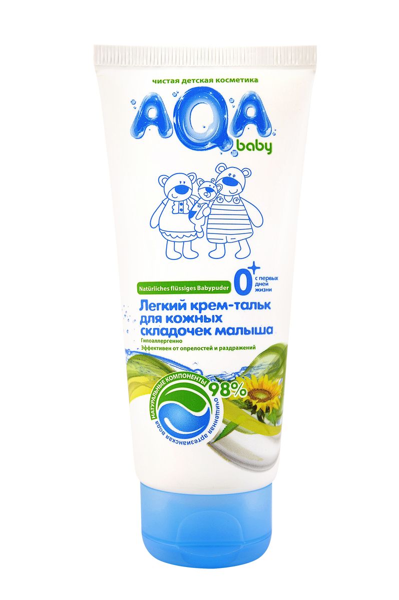 купить AQA Baby Легкий крем-тальк для кожных складочек малыша, 100 мл - заказ и доставка в Москве и Санкт-Петербурге