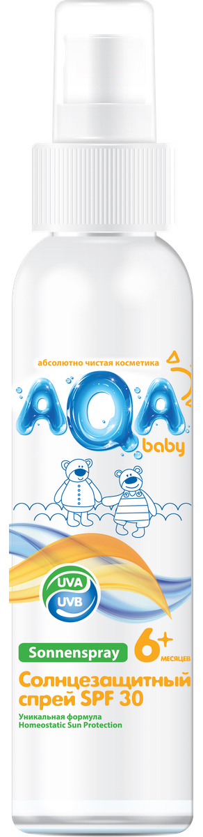 купить AQA baby Солнцезащитный спрей SPF 30, 150 мл - заказ и доставка в Москве и Санкт-Петербурге