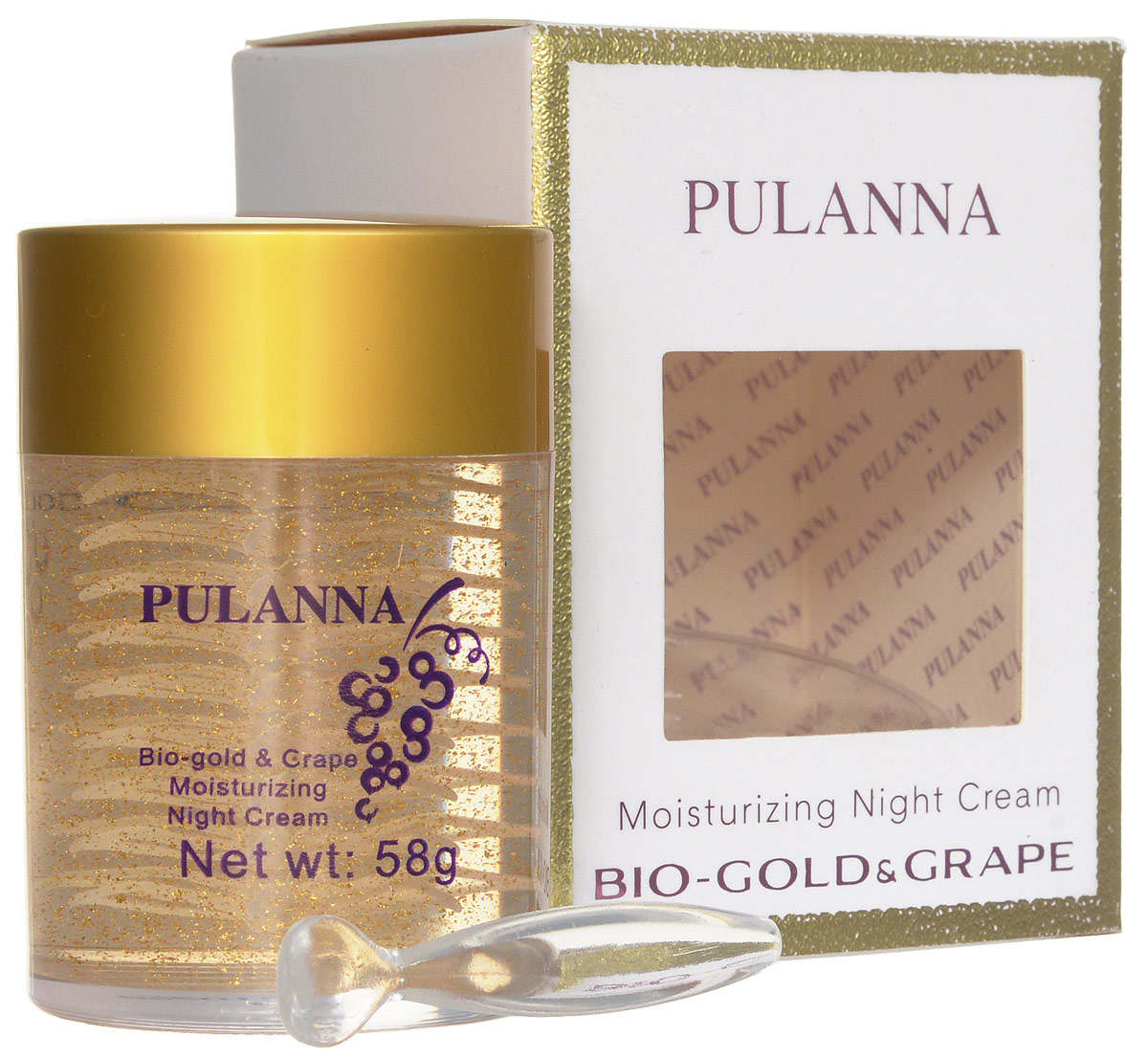 купить Pulanna Увлажняющий ночной крем на основе био-золота и винограда - Bio-gold &Grape Moisturizing Night Cream 58 г - заказ и доставка в Москве и Санкт-Петербурге