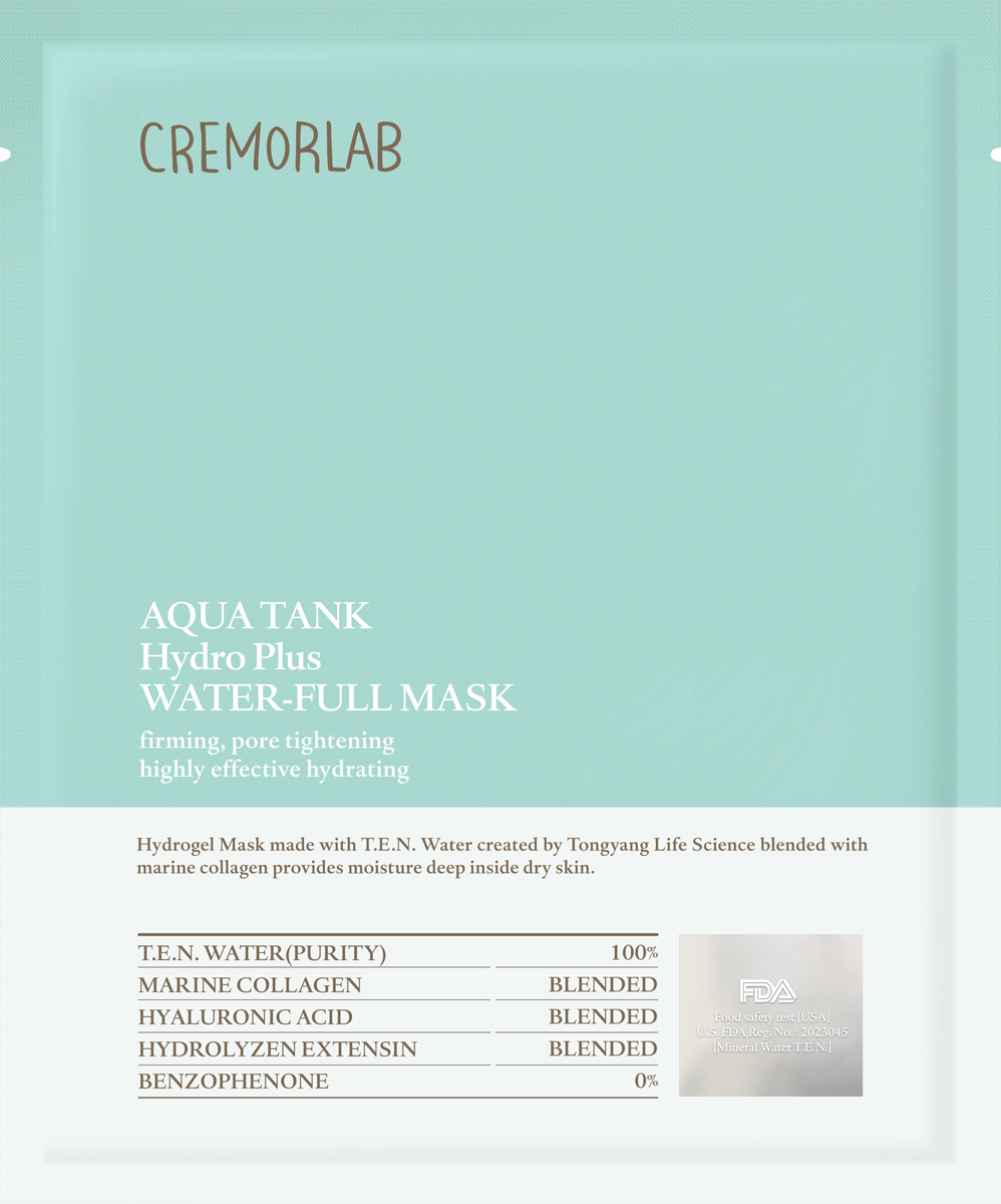 купить Cremorlab Aqua Tank Hydro Plus Water-full Mask / Маска интенсивно увлажняющая с морским коллагеном 1 шт - заказ и доставка в Москве и Санкт-Петербурге