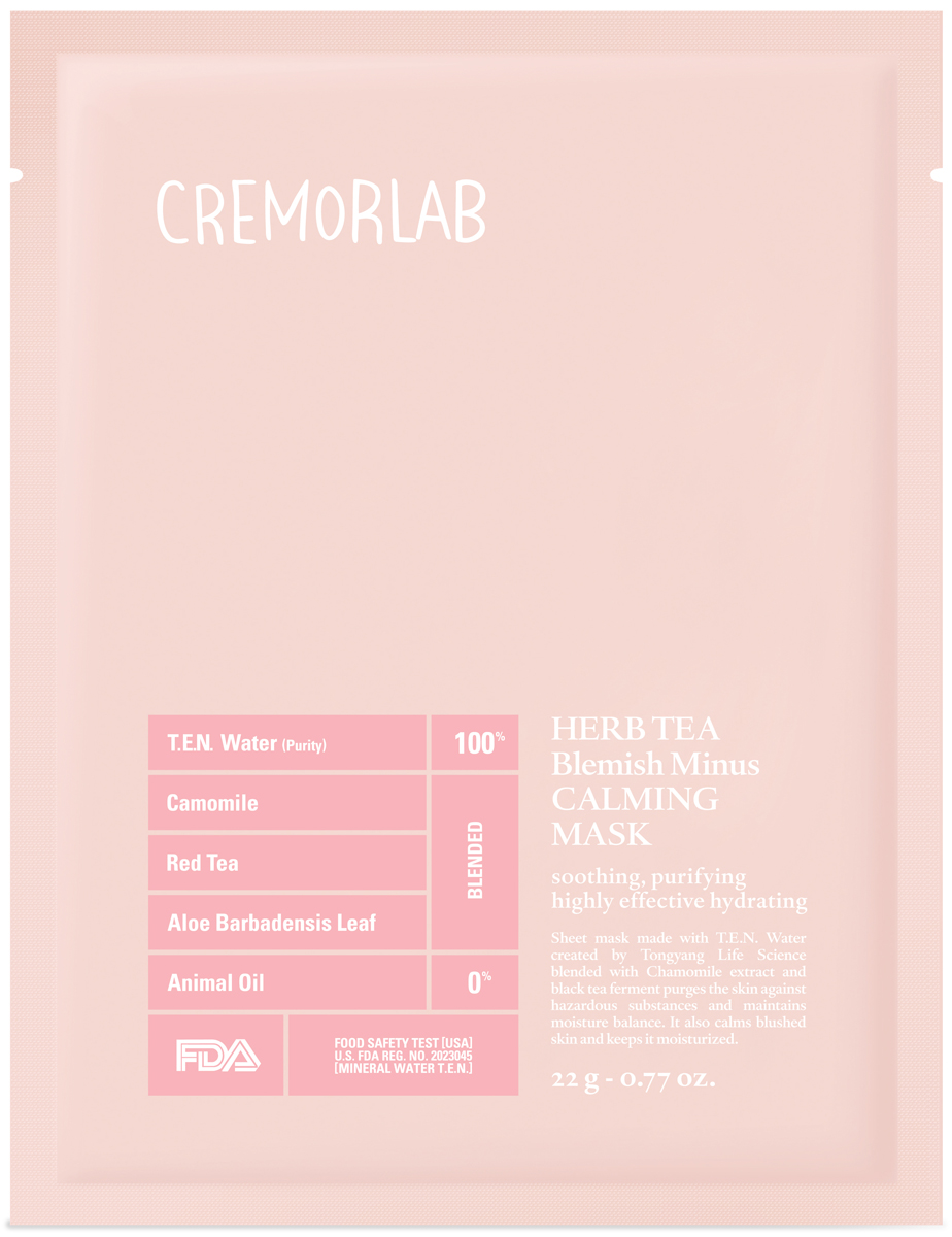 купить Cremorlab Herb Tea Blemish Minus Calming Mask / Маска успокаивающая с экстрактами ромашки и чая 1 шт - заказ и доставка в Москве и Санкт-Петербурге