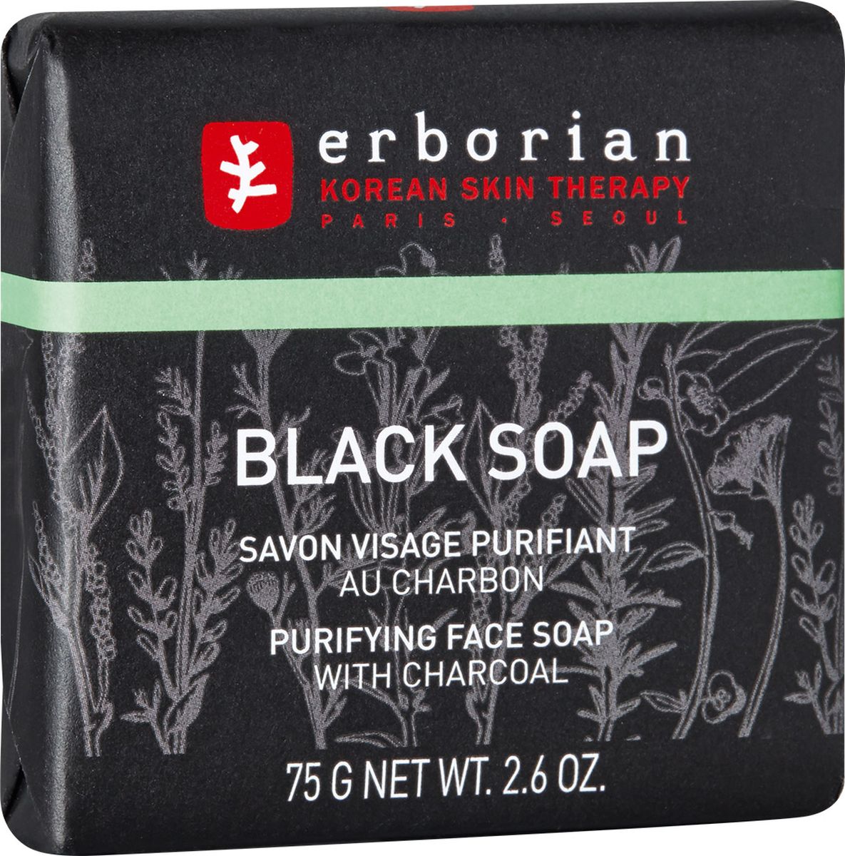 купить Erborian Черное мыло для лица с углем 75 г - заказ и доставка в Москве и Санкт-Петербурге