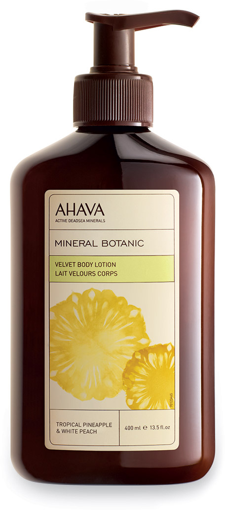 купить Ahava Mineral Botanic Бархатистый крем для тела тропический ананас и белый персик 400 мл - заказ и доставка в Москве и Санкт-Петербурге