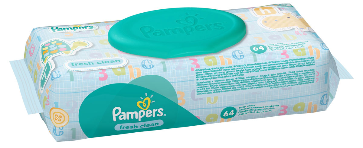 купить Pampers Детские влажные салфетки Baby Fresh Clean 64 шт - заказ и доставка в Москве и Санкт-Петербурге