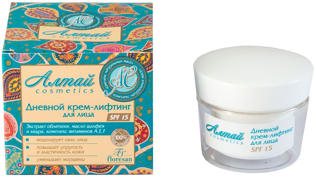 купить Floresan Алтай Cosmetics Дневной крем-лифтинг для лица SPF 15, 50 мл - заказ и доставка в Москве и Санкт-Петербурге
