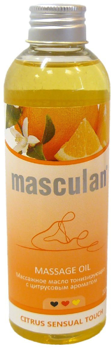купить Masculan Масло массажное, тонизирующее, с цитрусовым ароматом, 200 мл - заказ и доставка в Москве и Санкт-Петербурге