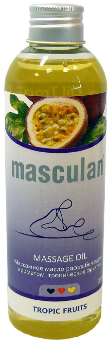 купить Masculan Масло массажное, расслабляющее, с ароматом тропических фруктов, 200 мл - заказ и доставка в Москве и Санкт-Петербурге