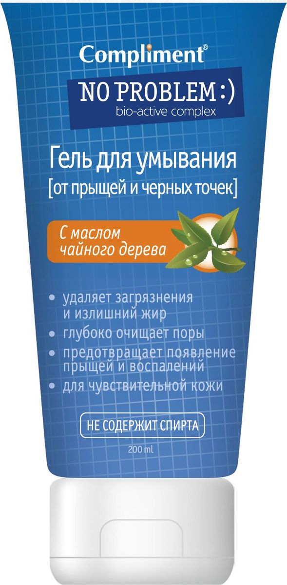 купить Compliment No Problem Гель для умывания с маслом чайного дерева, 200 мл - заказ и доставка в Москве и Санкт-Петербурге