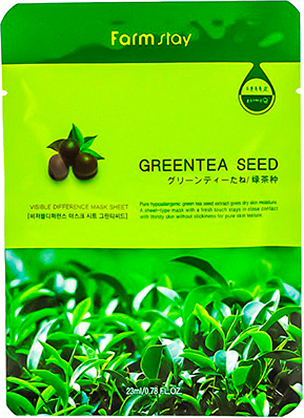 купить FarmStayТканевая маска с натуральным экстрактом семян зеленого чая, 23 г - заказ и доставка в Москве и Санкт-Петербурге