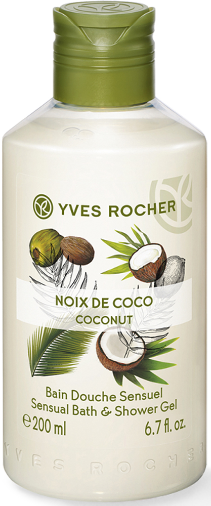 купить Yves Rocher гель для душа и ванны Кокосовый орех, 200 мл - заказ и доставка в Москве и Санкт-Петербурге