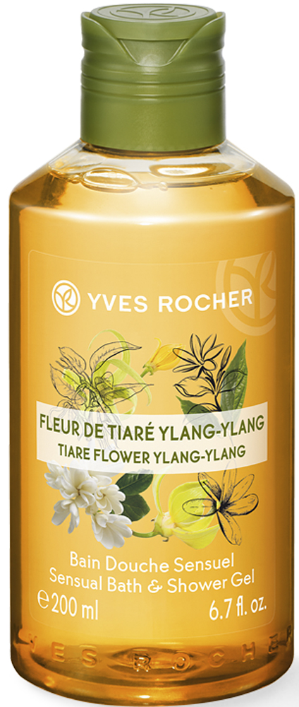 купить Yves Rocher гель для душа и ванны Тиаре и иланг-иланг, 200 мл - заказ и доставка в Москве и Санкт-Петербурге