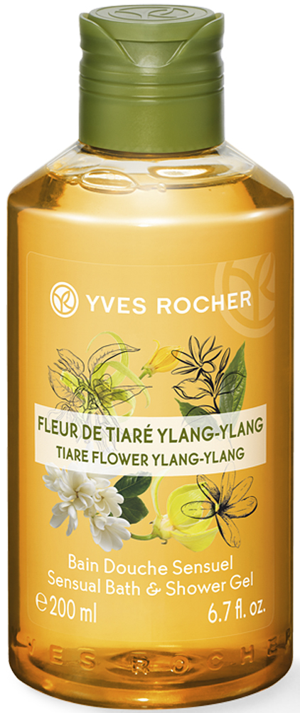 купить Yves Rocher гель для душа и ванны Тиаре и иланг-иланг, 400 мл - заказ и доставка в Москве и Санкт-Петербурге