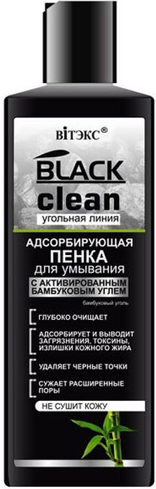купить Витэкс Black Clean Пенка для умывания адсорбирующая, 200 мл - заказ и доставка в Москве и Санкт-Петербурге