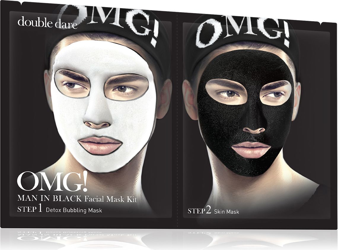 купить Double Dare OMG! Man In Black Facial Mask Kit Маска мужская двухкомпонентная для ухода за кожей лица - заказ и доставка в Москве и Санкт-Петербурге