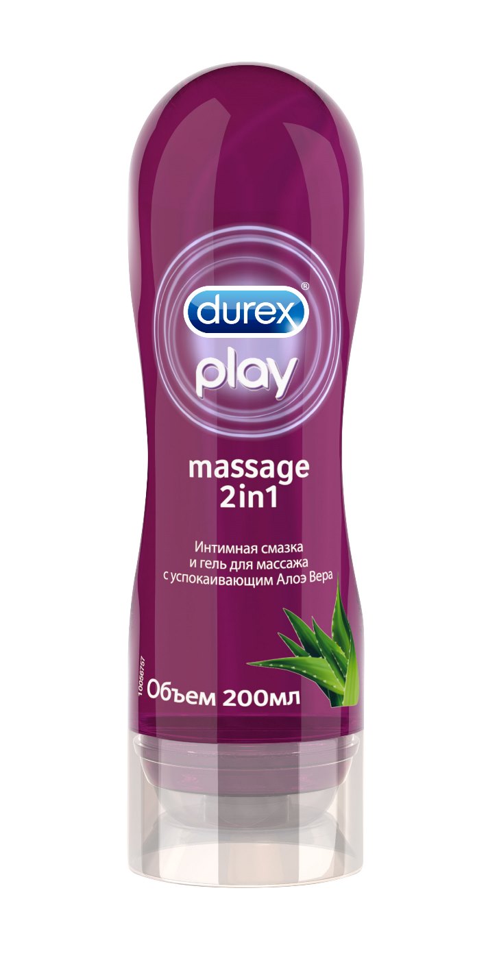 купить Durex Play Massage 2in1 Интимная смазка и гель для массажа с успокаивающим Алоэ Вера, 200 мл - заказ и доставка в Москве и Санкт-Петербурге