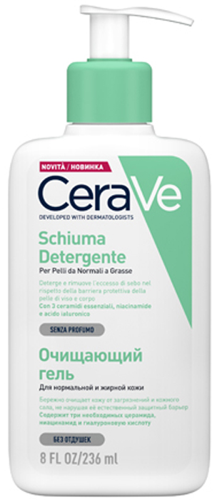купить CeraVe Очищающий гель для нормальной и жирной кожи лица и тела, 236 мл - заказ и доставка в Москве и Санкт-Петербурге