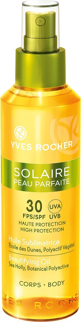 купить Yves Rocher Солнцезащитное атласное масло для тела SPF 30, 150 мл - заказ и доставка в Москве и Санкт-Петербурге
