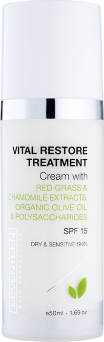 купить Восстанавливающий крем для сухой и чувствительной кожи Seventeen Vital Restore Treatment Cream, SPF15, 50 мл - заказ и доставка в Москве и Санкт-Петербурге